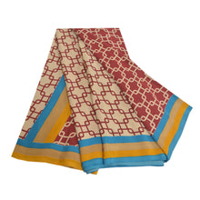 Load image into Gallery viewer, Sanskriti Vintage Dark Red Sarees Indian Moss Crepe Printed Sari Craft Fabric
