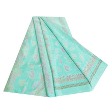 Load image into Gallery viewer, Sanskriti Vintage Light Blue Sarees Art Silk Floral Printed Craft Fabric Sari
