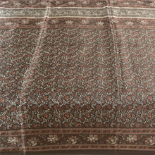 Load image into Gallery viewer, Sanskriti Vintage Brown Sarees Moss Crepe Floral Printed Craft Fabric Sari
