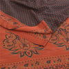 Sanskriti Vintage Black Sarees Moss Crepe Floral Printed Craft Sustainable Fabric Sari