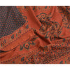Sanskriti Vintage Black Sarees Moss Crepe Floral Printed Craft Sustainable Fabric Sari