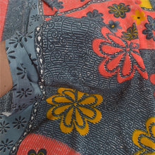 Load image into Gallery viewer, Sanskriti Vintage Gray Sarees Indian Moss Crepe Printed Sari Soft Craft Fabric
