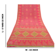 Load image into Gallery viewer, Sanskriti Vintage Pink Indian Sarees Moss Crepe Printed Floral Sari Craft Fabric
