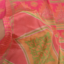 Load image into Gallery viewer, Sanskriti Vintage Pink Indian Sarees Moss Crepe Printed Floral Sari Craft Fabric
