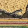 Sanskriti Vintage Sarees Yellow Moss Crepe Sari Printed Woven Soft Craft Sustainable Fabric
