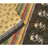 Sanskriti Vintage Sarees Yellow Moss Crepe Sari Printed Woven Soft Craft Sustainable Fabric