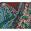 Sanskriti Vintage Sarees Indian Red Moss Crepe Printed Sari Floral Craft Sustainable Fabric