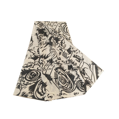 Sanskriti Vintage Sarees Indian Ivory Artificial Silk Printed Sari Craft Sustainable Fabric