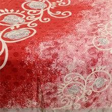 Load image into Gallery viewer, Sanskriti Vintage Sarees Indian Red Printed Moss Crepe Sari Soft Craft Fabric
