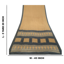 Load image into Gallery viewer, Sanskriti Vintage Sarees Indian Beige Printed Moss Crepe Sari Soft Craft Fabric
