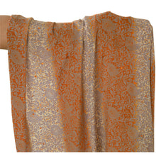 Load image into Gallery viewer, Sanskriti Vintage Cream Sarees Moss Crepe Printed Sari Soft Decor Craft Fabric
