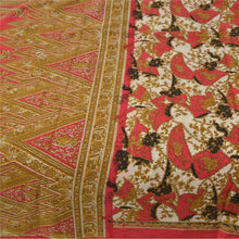Load image into Gallery viewer, Sanskriti Vintage Pink Sarees Moss Crepe Printed Sari 5Yd Craft Floral Fabric

