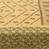 Sanskriti Vintage Beige Sarees Moss Crepe Printed Sari 5YD Floral Craft Sustainable Fabric