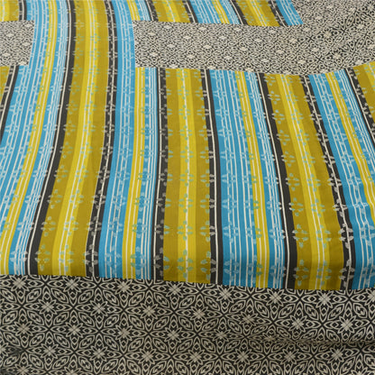 Sanskriti Vintage Multi Sarees Art Silk Sustainable Fabric Craft Printed Sewing 5 Yard Sari