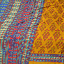 Load image into Gallery viewer, Sanskriti Vintage Saffron Sarees Art Silk Fabric Craft Printed Sewing Soft Sari
