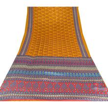 Load image into Gallery viewer, Sanskriti Vintage Saffron Sarees Art Silk Fabric Craft Printed Sewing Soft Sari

