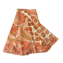 Load image into Gallery viewer, Sanskriti Vintage Brown Sarees Art Silk Fabric Craft Printed Sewing Soft Sari
