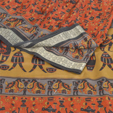 Load image into Gallery viewer, Sanskriti Vintage Orange Indian Sarees Art Silk Fabric Craft Warli Printed Sari
