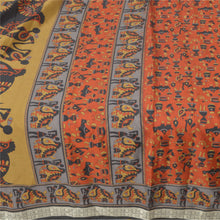 Load image into Gallery viewer, Sanskriti Vintage Orange Indian Sarees Art Silk Fabric Craft Warli Printed Sari
