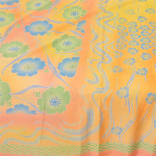 Load image into Gallery viewer, Sanskriti Vintage Yellow Sarees Art Silk Fabric Craft Floral Printed 5 Yard Sari
