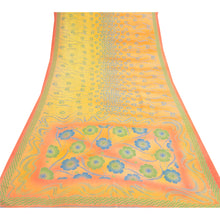 Load image into Gallery viewer, Sanskriti Vintage Yellow Sarees Art Silk Fabric Craft Floral Printed 5 Yard Sari
