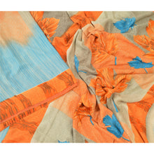 Load image into Gallery viewer, Sanskriti Vintage Blue Indian Sarees Moss Crepe Printed Sari Decor Craft Fabric
