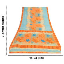 Load image into Gallery viewer, Sanskriti Vintage Blue Indian Sarees Moss Crepe Printed Sari Decor Craft Fabric
