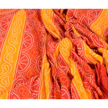 Load image into Gallery viewer, Sanskriti Vintage Red Bandhani Sarees Pure Cotton Printed Sari Soft Craft Fabric
