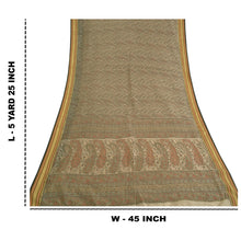 Load image into Gallery viewer, Sanskriti Vintage Gray Sarees Cotton Printed Sari Floral Soft 5yd Craft Fabric
