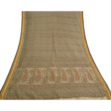 Load image into Gallery viewer, Sanskriti Vintage Gray Sarees Cotton Printed Sari Floral Soft 5yd Craft Fabric
