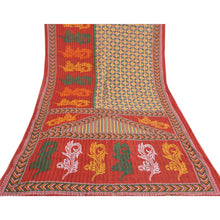 Load image into Gallery viewer, Sanskriti Vintage Red Sarees Pure Cotton Printed Sari Floral Soft Craft Fabric

