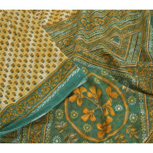 Load image into Gallery viewer, Sanskriti Vintage Beige Indian Printed Sarees Pure Cotton Sari 5yd Craft Fabric
