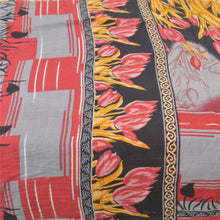 Load image into Gallery viewer, Sanskriti Vintage Sarees Gray Pure Cotton Printed Sari Floral Soft Craft Fabric
