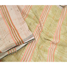 Load image into Gallery viewer, Sanskriti Vintage Sarees Ivory Pure Cotton Tant Printed Sari 5yd Craft Fabric
