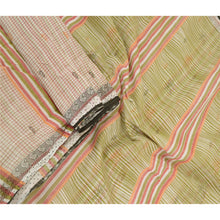 Load image into Gallery viewer, Sanskriti Vintage Sarees Ivory Pure Cotton Tant Printed Sari 5yd Craft Fabric
