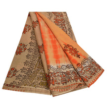 Load image into Gallery viewer, Sanskriti Vintage Sarees Pure Cotton Block Printed Leheria Sari Craft Fabric
