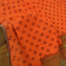 Load image into Gallery viewer, Sanskriti Vintage Sarees Brown Batik 100% Pure Cotton Printed Sari Craft Fabric
