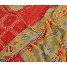 Load image into Gallery viewer, Sanskriti Vintage Sarees Red Bandhani Pure Cotton Printed Sari 5yd Craft Fabric
