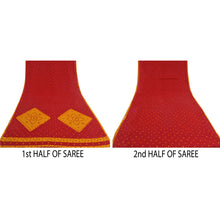 Load image into Gallery viewer, Sanskriti Vintage Red Sarees 100% Pure Cotton Bandhani Printed Sari Craft Fabric
