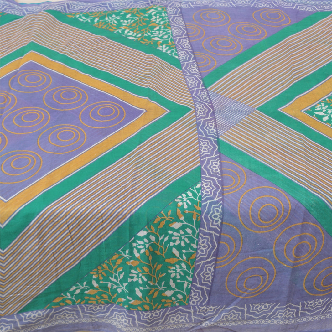 Sanskriti Vintage Sarees From India Multi Pure Cotton Printed Sari Craft Fabric