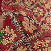 Load image into Gallery viewer, Sanskriti Vintage Sarees Red 100% Pure Cotton Printed Sari Floral Craft Fabric
