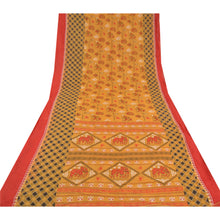 Load image into Gallery viewer, Sanskriti Vintage Sarees Mustard Warli Art Printed Pure Cotton Sari Craft Fabric
