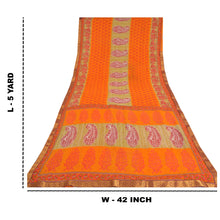 Load image into Gallery viewer, Sanskriti Vintage Sarees Block Printed From India Yellow Pure Cotton Sari Fabric
