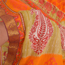 Load image into Gallery viewer, Sanskriti Vintage Sarees Block Printed From India Yellow Pure Cotton Sari Fabric
