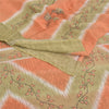 Sanskriti Vintage Sarees Indian Peach Pure Cotton Printed Sari 5yd Craft Sustainable Fabric