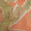 Sanskriti Vintage Sarees Indian Peach Pure Cotton Printed Sari 5yd Craft Sustainable Fabric