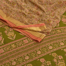 Load image into Gallery viewer, Sanskriti Vintage Sarees Cream Pure Cotton Printed Sari Floral Soft Craft Fabric
