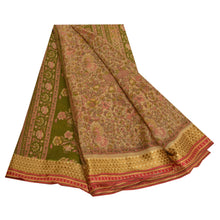 Load image into Gallery viewer, Sanskriti Vintage Sarees Cream Pure Cotton Printed Sari Floral Soft Craft Fabric
