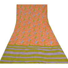 Load image into Gallery viewer, Sanskriti Vintage Sarees Orange Indian Pure Cotton Sari Printed 5yd Craft Fabric
