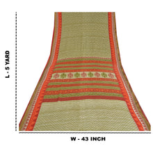 Load image into Gallery viewer, Sanskriti Vintage Sarees Pastel-Green Pure Cotton Printed Sari Soft Craft Fabric
